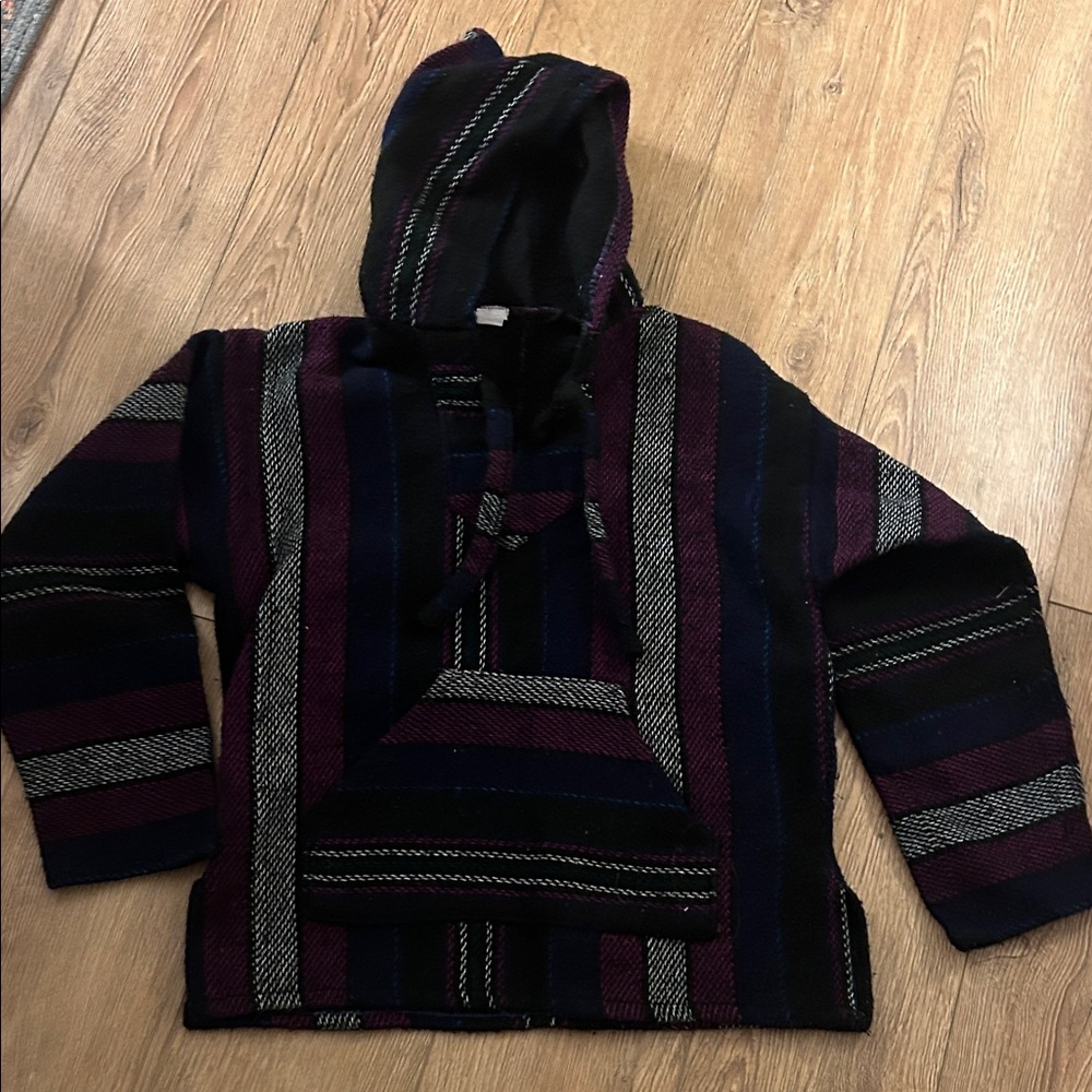 Striped Hooded Baja Jacket (drug rug)